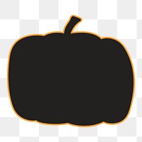 Black pumpkin badge png, transparent background