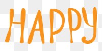 Happy word png typography, transparent background