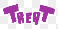 Treat png word, purple typography, transparent background