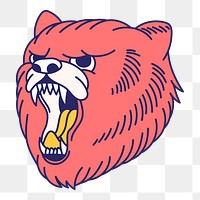 Roaring bear png, animal illustration, transparent background