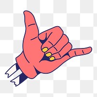 Rock n' roll png hand gesture illustration, transparent background