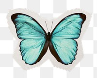 Emperor butterfly png insect sticker, paper cut on transparent background