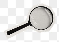 Magnifying glass png sticker, paper cut on transparent background