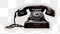 Rotary phone png sticker, paper cut on transparent background