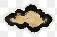 Gold Japanese cloud png sticker, transparent background, remixed by rawpixel.