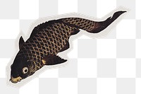 Koi fish png sticker, paper cut on transparent background. Remastered by rawpixel.