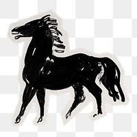 Vintage horse png sticker, paper cut on transparent background, remixed by rawpixel.