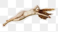 Aesthetic naked woman png sticker, illustration by Henry Mosler on transparent background, remixed by rawpixel.