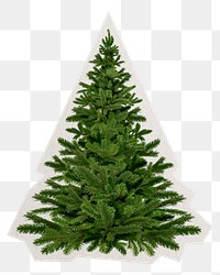 Christmas tree png sticker, paper cut on transparent background