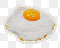 Fried egg png food sticker, paper cut on transparent background