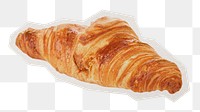 Croissant png bakery sticker, paper cut on transparent background