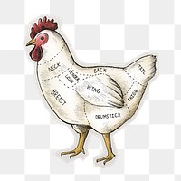 Png cut of chicken sticker, paper cut on transparent background