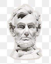 Abraham Lincoln statue png sticker, transparent background