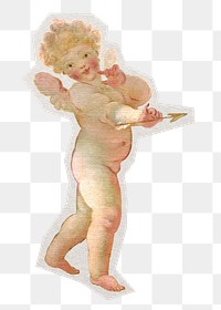 Aesthetic cherub png sticker, paper cut on transparent background. Remixed by rawpixel.