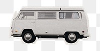 Classic van png sticker, paper cut on transparent background