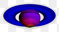 Colorful Saturn png sticker, paper cut on transparent background