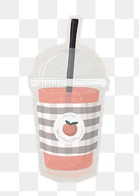 Iced tea png sticker, paper cut on transparent background