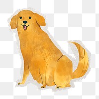 Png Golden retriever  sticker, drawing, paper cut on transparent background