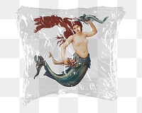 Sea Nymph png sticker, Edward Burne-Jones's artwork in plastic wrap transparent background. Remixed by rawpixel.