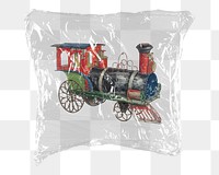 Locomotive train png sticker, plastic wrap transparent background. Remixed by rawpixel.