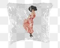 Victorian lady png sticker, plastic wrap transparent background. Remixed by rawpixel.