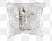 Png Torso of a Dancing Faun  sticker, plastic wrap transparent background. Remixed by rawpixel.