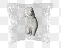 Png female torso sculpture  sticker, plastic wrap transparent background. Remixed by rawpixel.