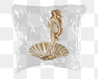 Sandro Botticelli's Venus png sticker, plastic wrap transparent background. Remixed by rawpixel.