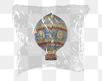 Air balloon png sticker, plastic wrap transparent background. Remixed by rawpixel.