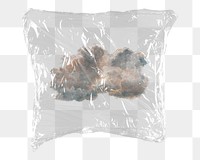 Vintage cloud png sticker, plastic wrap transparent background. Remixed by rawpixel.