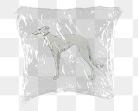 Greyhound dog png sticker, plastic wrap transparent background. Remixed by rawpixel.