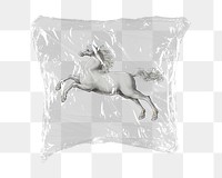 White horse png sticker, plastic wrap transparent background. Remixed by rawpixel.