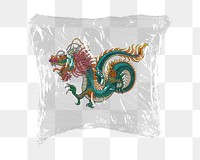 Chinese dragon png sticker, plastic wrap transparent background. Remixed by rawpixel.