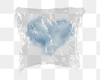 Heart cloud png sticker, plastic wrap transparent background. 