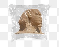 Great sphinx of Giza png sticker, plastic wrap transparent background. Remixed by rawpixel.