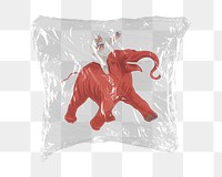 Leonetto Cappiello's Elephant png sticker, plastic wrap transparent background. Remixed by rawpixel.