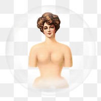 Female mannequin png sticker, bubble design transparent background. Remixed by rawpixel.