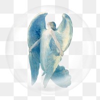 Aesthetic angel png sticker, bubble design transparent background. Remixed by rawpixel.