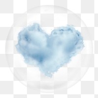 Heart cloud png sticker,  bubble design transparent background. Remixed by rawpixel.