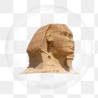 PNG great sphinx of giza sticker,  bubble design transparent background. Remixed by rawpixel.