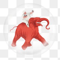 PNG Leonetto Cappiello's Elephant sticker,  bubble design transparent background. Remixed by rawpixel.