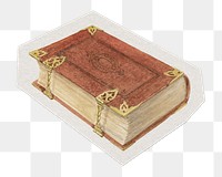 Vintage book png sticker, transparent background, remixed by rawpixel.