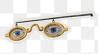 Eye-glasses shop sign  png sticker, transparent background, remixed by rawpixel