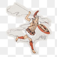 Gladiator Greek warrior png sticker, transparent background, remixed by rawpixel.