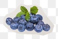 Blueberry  png fruit sticker, paper cut on transparent background