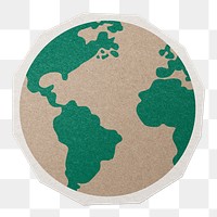 Earth png sticker, paper cut on transparent background