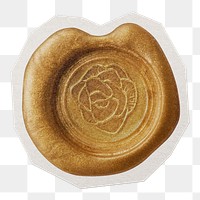 Flower wax seal png sticker, paper cut on transparent background