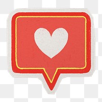 Love message png sticker, paper cut on transparent background