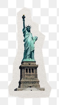 Statue of Liberty png sticker, paper cut on transparent background