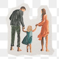 Happy family  png sticker, paper cut on transparent background